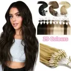 Micro Ring Loop Tip Remy Human Hair Extensions Straight Micro Beads Loop Hair