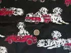 4449 Hi Fashions FIRE TRUCKS DALMATIONS Craft, Quilting COTTON FABRIC-44"x 1 yd