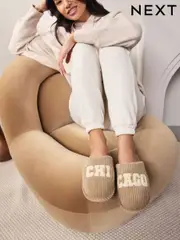 Camel Chicago Cord Slogan Mule Slippers (F33427) | $34