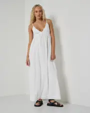 [Mooloola] Mooloola Women's Leah Maxi Dress in Cream 0 Cream
