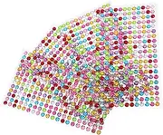 KAILIKETIY 4 Sheets Round Nail Stickers Rhinestone Face Gems DIY Craft Supplies for Safe Decor for Phones Notebooks Albums Promote Creativity Fine Motor Skills