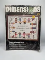 NEW DIMENSIONS 3023 GRANDCHILDREN BIRTHDAY RECORD CROSS STITCH KIT