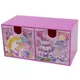 小禮堂 迪士尼 長髮公主 橫式塑膠雙抽收納盒 塑膠抽屜盒 文具盒 (紫 蛋糕)