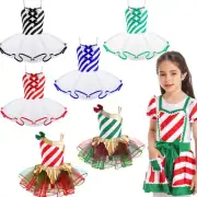 Kids Girls Christmas Costume Princess Layered Tutu Dress Ice Skating DancewearS