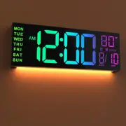 JALL 16" Large Digital Wall Clock with Remote Control Dual Alarm with Big LED...