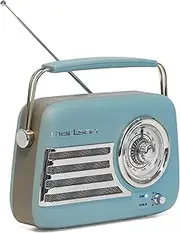 Madison - FREESOUND-VR40BLU-MAT - 30W Vintage Radio with Long Battery - Bluetooth, USB & FM - Matte Blue - Vintage, Nostalgia, Retro