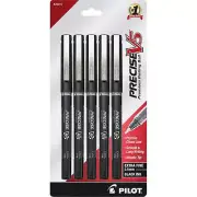 Pilot Rolling Ball Pen Precise V5 Liquid Ink Black Extra Fine, Pack of 5 26010