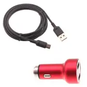 For Galaxy S20/Plus/Ultra 24W Fast Car Charger 2-Port 6ft USB-C Cable DC Socket