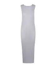 plissé-effect midi dress 5 light gray
