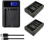 2400mAh BLN-1 PS-BLN1 Camera Battery + LCD USB Charger for Olympus OM-D E-M1, Olympus Pen F, OM-D E-M5, Pen E-P5, OM-D