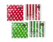 bulk 960 Red And Green Dots Stripes 2Ply Napkin 33x1cm