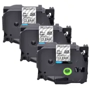 3PK For Brother P-touch PT- 9200 D600 TZ TZe 151 Black on Clear Label Tape 24mm
