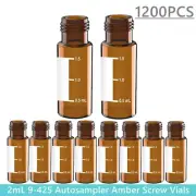 1200pcs 2mL Amber HPLC Vials Agilent Autosampler Glass Write Area Graduation LAB