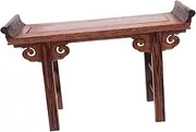 Lid Wood Altar Table Japanese Tea Display Stand Redwood Base Vase Shelf for Home