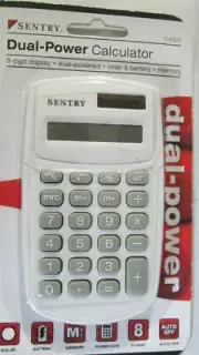 Sentry - Dual-Power calculator, 8 digit disp., batt./solar pwr - Back To School