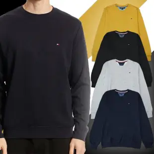 【Tommy Hilfiger】TOMMY 厚磅爆款素面小LOGO大學T恤(平輸品/多款任選)