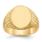 14K Yellow Gold 15.0x12.0mm Closed Back Men's Signet Ring