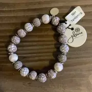 Jilzara Bracelet Latte Petite Polymer Clay Bead Stretch Artisan Gift NEW