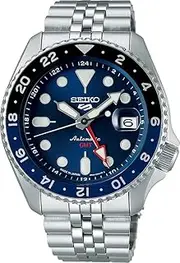 5 Sports Style GMT Model, Automatic Mechanical Watch, Seiko Five Sports, Men's Made in Japan SSK003, Blue, Overseas Model, Bracelet Type, Bracelet Type, Bracelet Type