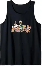 [Disney] Mickey Minnie Goofy Pluto Chip Dale Christmas Tree Tank Top