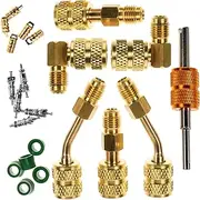 COOLHIYA Air Conditioning System Connector Set R410 Conversion Adapter Valve Core Remover Mini Split Tools