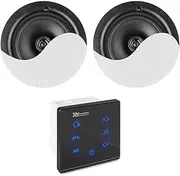 Powerline A50B Bluetooth Ceiling Speaker System with Amplifier - 2X in-Ceiling Speakers for Home, Bathroom, Seamless Audio Experience, Wall Mounted Bluetooth Amplifier