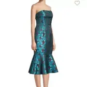 NWT Aidan Mattox Strapless Floral Trumpet Dress 2