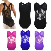 Girls Ballet Leotard Dancewear Kids Gymnastics Dance Lace Back Unitards Costumes