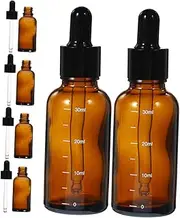 HEATSHAKING 6 Pcs Glass Dropper Bottles Essential Oil Dispenser Vials for Travel Home Use UV Protection Sturdy Design for Storing Lotions Perfumes