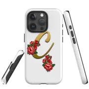 For iPhone 15 Pro Case, Shielding Cover, Letter C