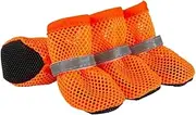 Summer Pet Shoes Breathable Non-Slip Sandals for Small Dogs Cats Reflective Boots(Orange,Large)