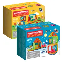 在飛比找momo購物網優惠-【Magformers】磁性建構片-青蛙的家+企鵝的家(20