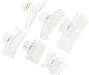 DECOMELODY 6Pcs Transparent Hair Clips Interlocking Jaw Clips for Women Versatile Ponytail Holders for Cooking Working and Stylish Hair Accessories