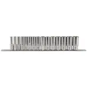Draper Expert 16494 3/8" Sq. Dr. Metric Deep Socket Set on Metal Rail (15 Piece)