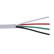 500' 18 AWG 4 Conductor Unshielded Plenum CMP Security Alarm Cable White 300V
