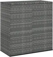 100x49x103.5 cm Deck Box with Cover, Garden Cushion Box with Inner Bag for Patio Cushion, Garden Pool Accessories, Backyard Furniture, Grey, PE Rattan