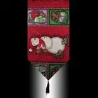 CHIC RED CHRISTMAS SNOWMAN TAPESTRY TASSEL WEDDING PARTY BED TABLE RUNNER CLOTH