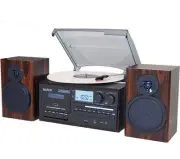BT-28MB, Bluetooth Classic Style Record Player Turntable with AM/FM Radio, CD...