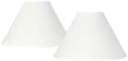 Set of 2 Lamp Shades White Linen Chimney Large 6x17x10 Spider Harp and Finial