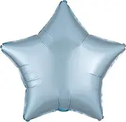 Anagram Standard XL Satin Luxe Pastel Blue Star S18 Foil Balloon, 45 cm Size