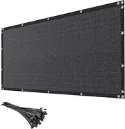 [mychoiii] 8ft x 50ft Black Privacy Screen Fence 90% Blockage Heavy Duty Fencing Mesh Shade Net Cover for Outdoor Wall Garden Backyard Porch Patio Balcony
