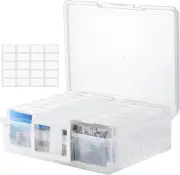 Photo Storage Box with Handle, 4" X 6" Photo Case Craft Keeper Organizer Contain