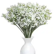 Pack of 10 Artificial Baby's Breath Flowers Realistic PU Latex Gypsophila