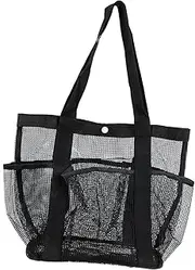 [Mikinona] Large Capacity Mesh Beach Bag Portable Toiletry Bag for Travel Cosmetics and Bath Essentials for Outdoor Use and Summer Adventures