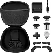 Gopiiphon Complete Component Pack for Xbox Elite thumbsticks for xbox elite controller series with Carry Case 4 Thumbsticks, 4 Paddles, Charging Dock and 1 Adjustment Tool(Black)