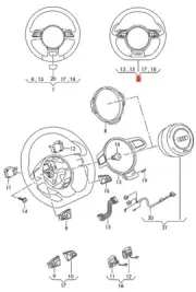 Genuine AUDI Sports Steering Wheel Leather Soul/Mercato Blue 8U0419091AMMUN (for: Audi)