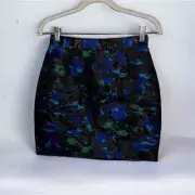 Nwt Proenza Schouler Mini Skirt Silk Jacquard feather print sz 4 #C1