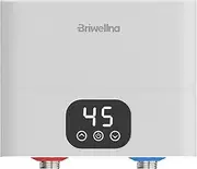 Briwellna Electric Instant Instantaneous Water Heater Kitchen Small Water Heater with LED Temperature Display 220 V 5500 W for Kitchen and Bathroom