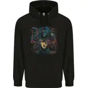Futuristic Cyberpunk Girl Crypto Alien, Childrens Kids Hoodie