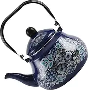 KOMBIUDA Vintage Enamel Tea Kettle Stovetop Teapot Elegant Peacock Design for Home Outdoor Use Rapid Heating for Induction Gas Stoves present for Tea Lovers